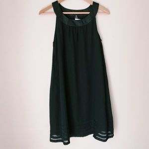 Black Halter Knee Length Mini Dress